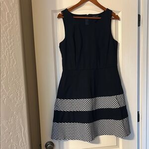 Tommy Hilfiger Blue A-Line Mini Dress with Sleeveless Design and Scoop Neck